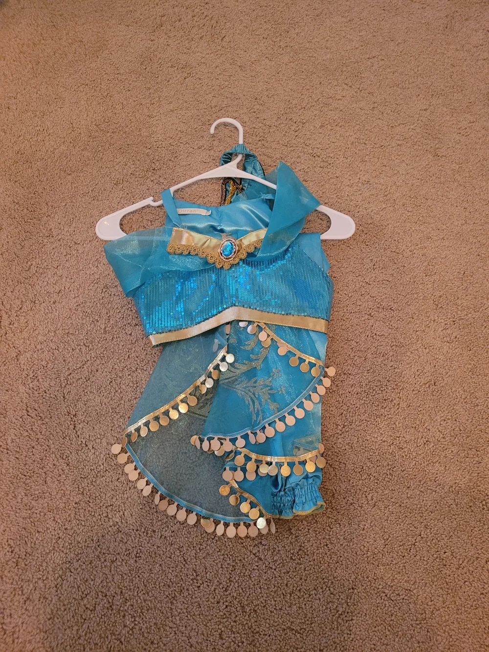Blue Princess Dance Costume with Gold Accents